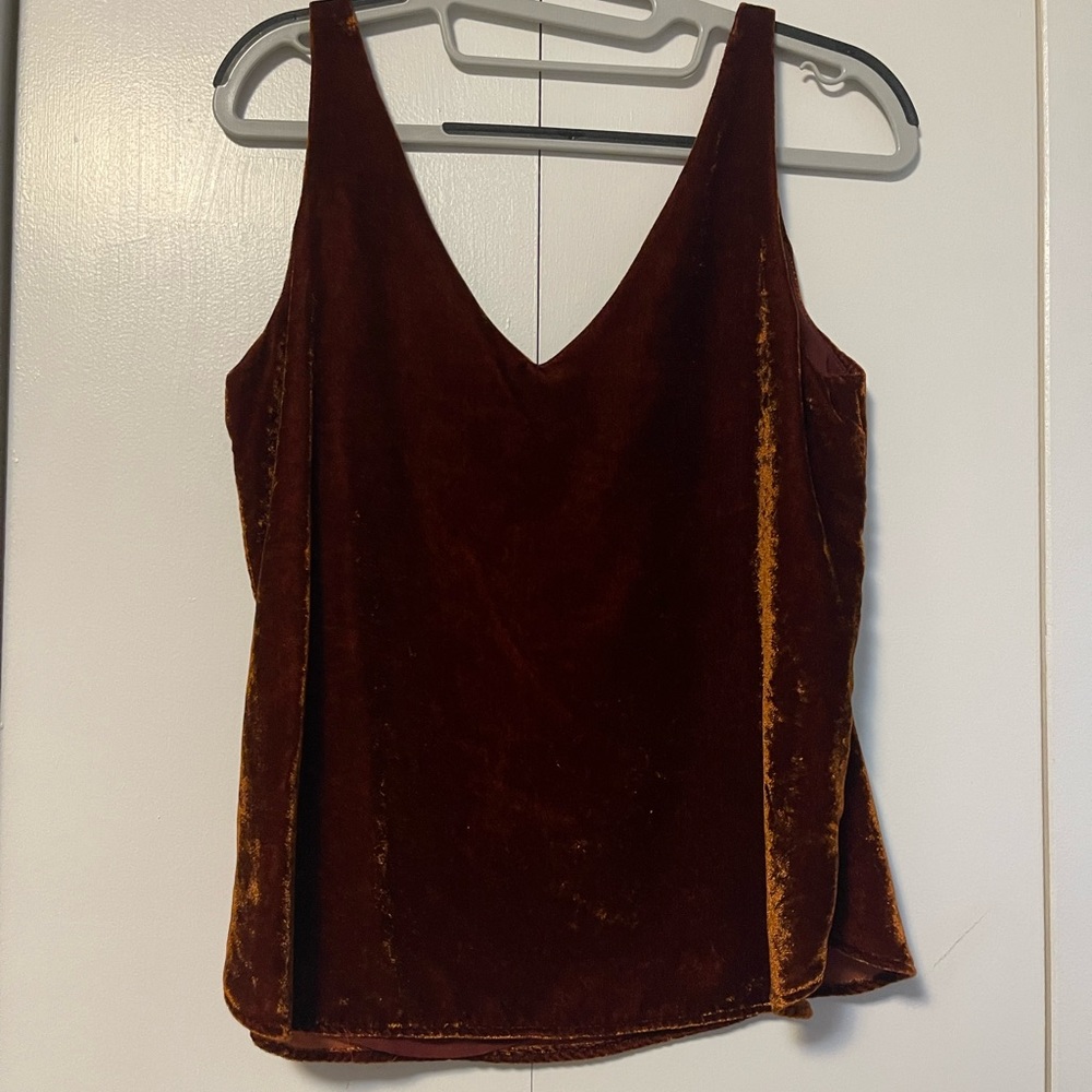Burnt Orange velvlet Ann Taylor Loft Tank XS